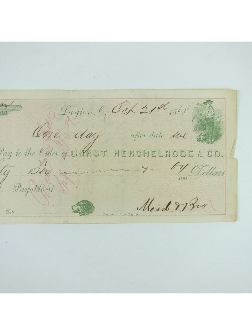 N/A 1868 promissory